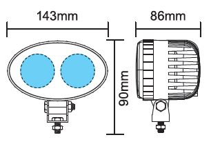 Blue Lens Sprayer Boom Work Light Diagram